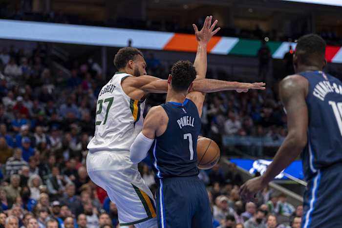 Rudy Gobert, Utah Jazz, Dwight Powell, Dallas Mavericks